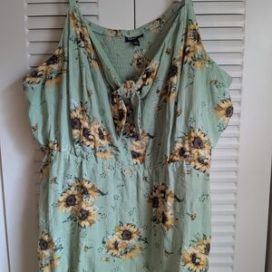 Torrid Green Sunflowers Top